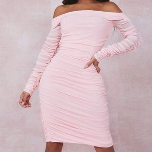Baby Pink Off shoulder Dress